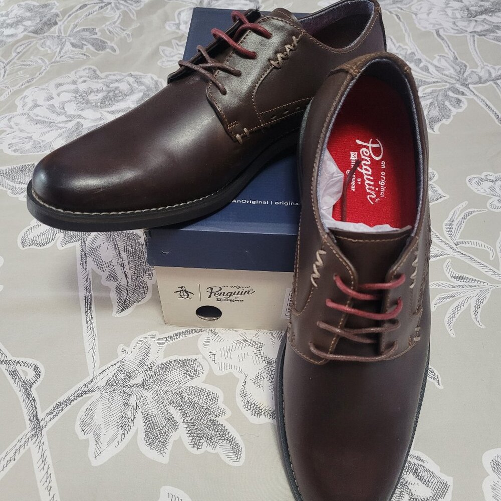 Original Penguin Walter Dark Brown Derby Oxford Size 11 NIB